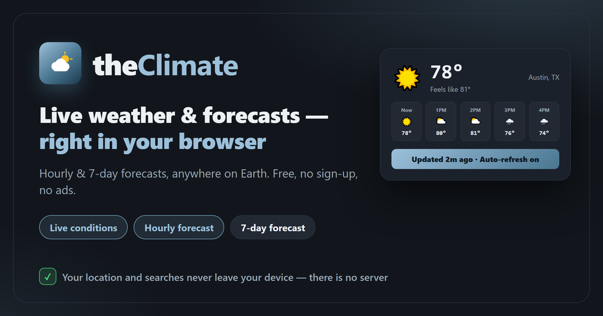 theClimate — Abdeali Stationwala's live weather and forecast app